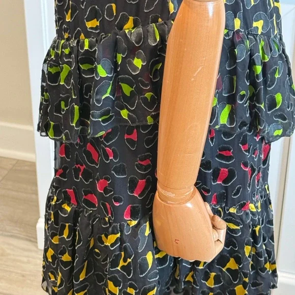 Alice + Olivia Pink and Red Embellished Tiered Maxi Dress - Picture 7 of 12